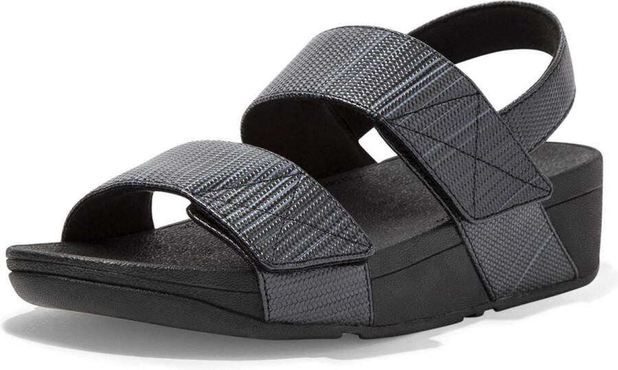 FitFlop Vrouwen Leren Sandalen Damesschoenen Textured Backstra Zwart