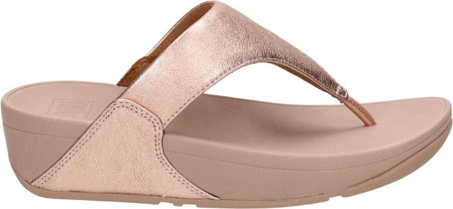 FitFlop Vrouwen Leren Slippers Damesschoenen Teenslipper Lulu toe leather Rose Goud