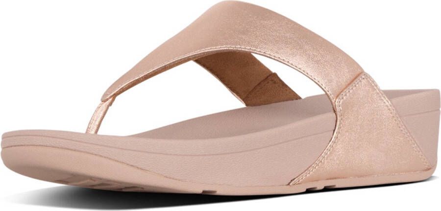 FitFlop Vrouwen Leren Slippers Damesschoenen Teenslipper Lulu toe leather Rose Goud - Foto 3