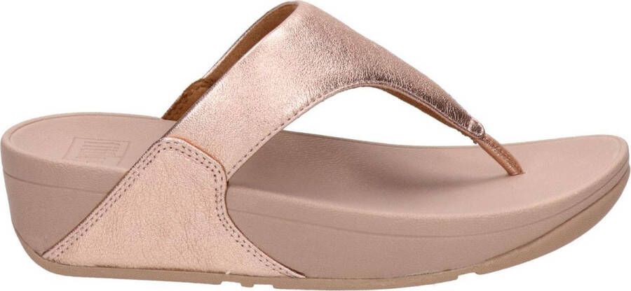 FitFlop Vrouwen Leren Slippers Damesschoenen Teenslipper Lulu toe leather Rose Goud