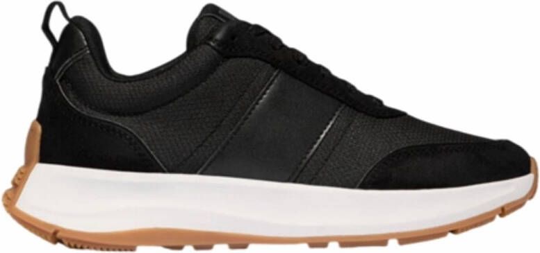 FitFlop Women F-Mode Flow Suede Mix Flatform Sneakers Black