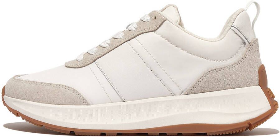 FitFlop Women F-Mode Flow Suede Mix Flatform Sneakers Urban White