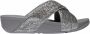 FitFlop Women Lulu Crinkled-Shimmer Cross Slides Silvereen - Thumbnail 1