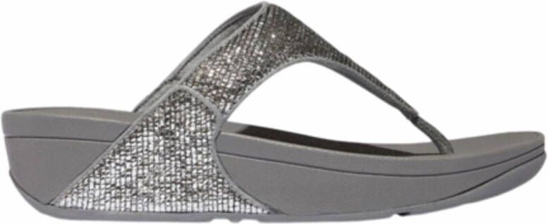 FitFlop Women Lulu Crinkled-Shimmer Toe-Post Sandals Silvereen