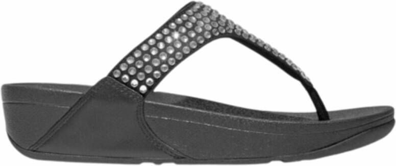 FitFlop Women Lulu Maxi-Crystal Toe-Post Sandals Black