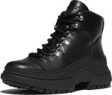 FitFlop Wylder Lace Up Boot Leather ZWART - Zwart