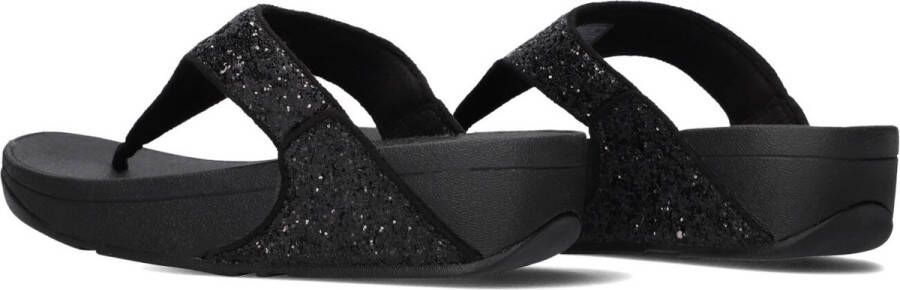 FITFLOP Slippers Dames Lulu Glitter Toe-post Maat: 37 Materiaal: Leer Kleur: Zwart - Foto 4