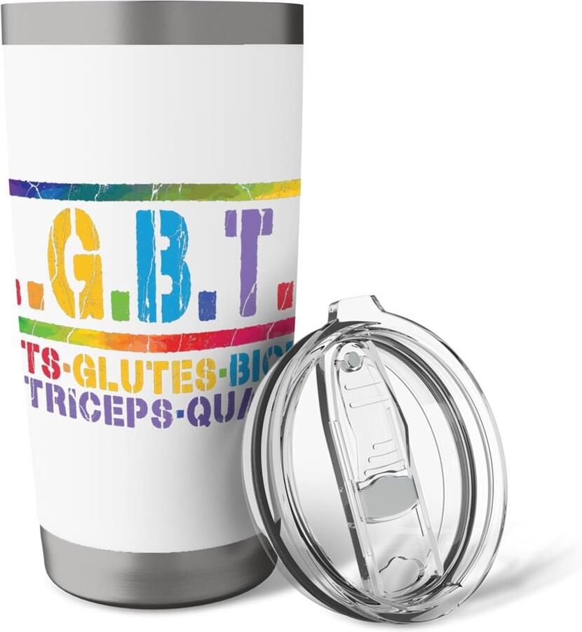 Fitness voor benen billen biceps triceps quadriceps en workout met dubbele wand thermobeker