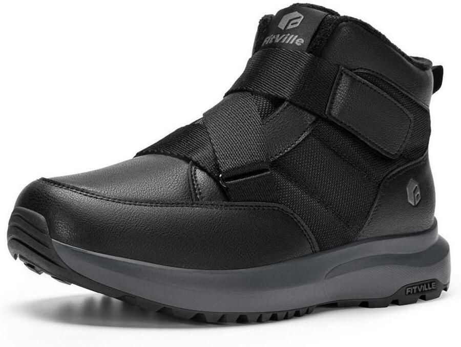 Fitville Heren Snowboots Extra Breed Instap Winterlaarzen met Warme Voering en Waterafstotend Materiaal