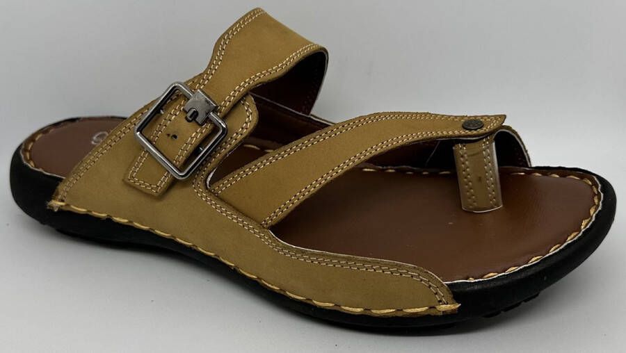 Hitman Schoenen FLICK Heren Slippers Heren Teenslippers Echt Leer Crème