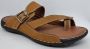 Hitman Schoenen FLICK Heren Slippers Heren Teenslippers Echt Leer Mustard - Thumbnail 9