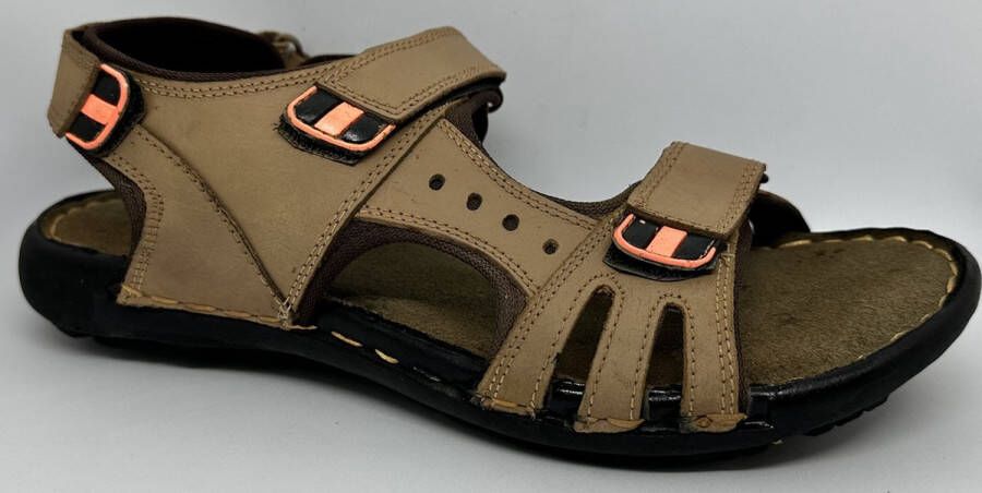 Hitman Schoenen FLICK Heren Sandalen Wandelsandalen Echt Leer Crème –