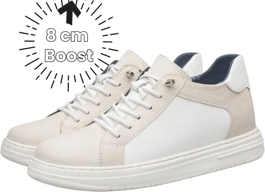 Flipflop Club HeightBeast Verhogende Sneakers + langer Liftschoenen Langer worden Hoge casual schoenen Verhoogde zolen Crème