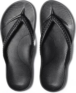 FLITI Dames Boogsupport Flip-Flops Orthopedische Teenslippers voor Plantaire Fasciitis Comfortabele Zomer Strand Badpantoffels Zwart 1 paar