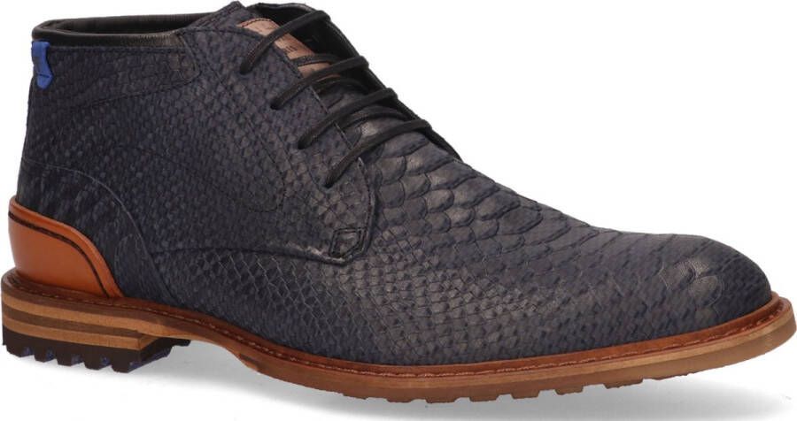 Floris van Bommel 20102 20 Heren Veterboots Blauw Divers | Kleur Blauw Divers