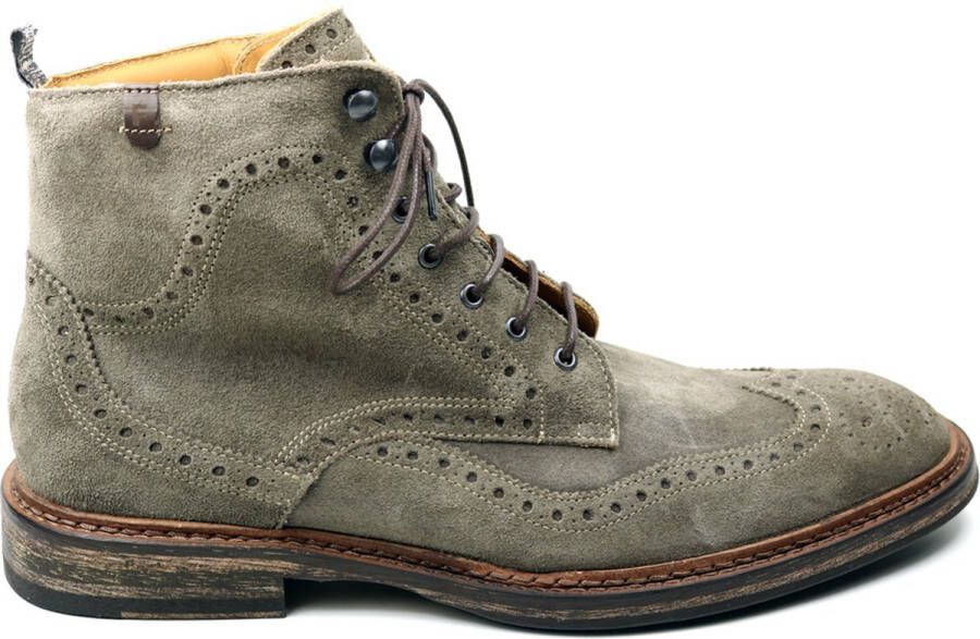 FLORIS VAN BOMMEL Veterboots Heren Sfm-80035 Maat: 40⅔ Materiaal: Suède Kleur: Taupe - Foto 5