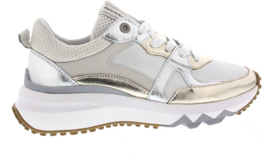 Floris van Bommel Dames Sneakers Curvi 01.34 Silver Zilver