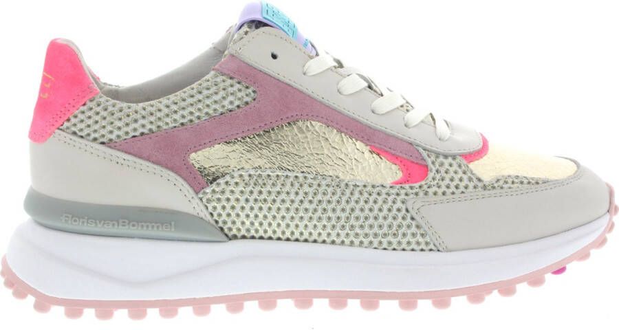 Floris van Floris van Bommel van Floris van Bommel Sneakers Dames Lage sneakers Damesschoenen Leer SFW-10099 mesh Beige combi - Foto 4