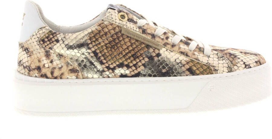 Floris van Floris van Bommel van Floris van Bommel Sneakers Dames Lage sneakers Damesschoenen Leer SFW-10106 print Slangenprint Goud - Foto 5
