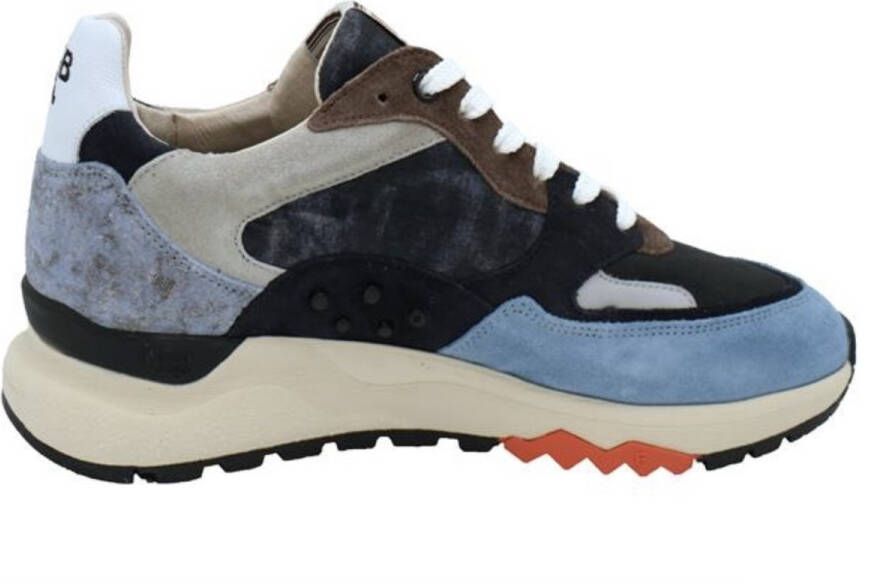 FLORIS VAN BOMMEL Lage Sneakers Heren Sfm-10154 De Treener Maat: 47 Materiaal: Suède Kleur: Blauw