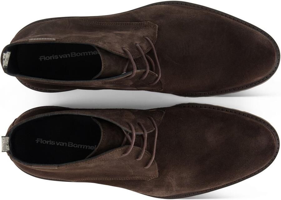 Floris van Bommel 01.36 suède veterboots met profielzool donkerbruin - Foto 4
