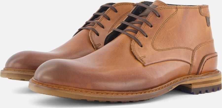 Floris van Bommel CREPI~11.14~~~~~~~~~~~~~~~~~~~ Vrije tijd half-hoog Heren veterschoen Heren sneakers Cognac - Foto 6