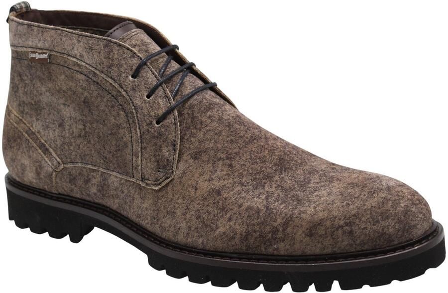 Floris van Bommel DE FLOTER 01.08 Vrije tijd half-hoog Heren veterschoen Heren sneakers Taupe