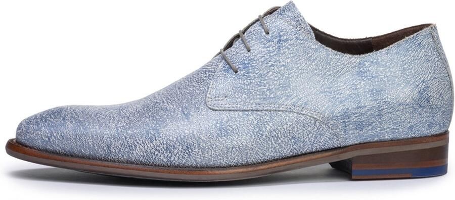 Floris van Bommel De Stapper 58.01 Veterschoenen gekleed SFM 30336 41 01 L.blauw