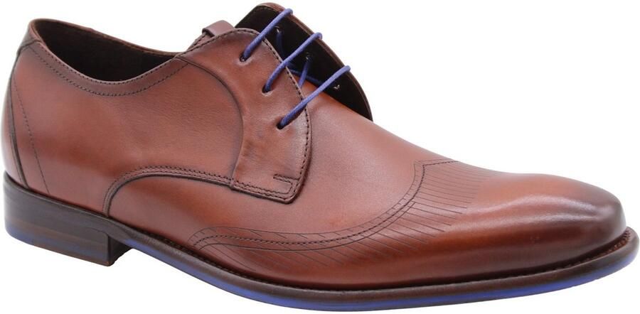 Floris van Bommel De Stijler 42.00 leren veterschoenen donker cognac - Foto 4