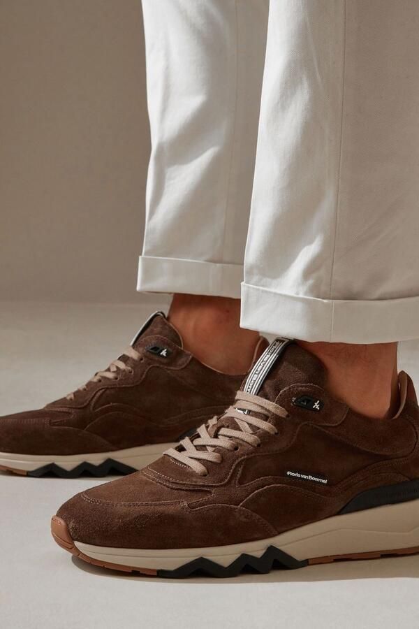 Floris van Floris van Bommel van Floris van Bommel Sneakers Heren Lage sneakers Herenschoenen Suède SFM-10136 Bruin - Foto 12