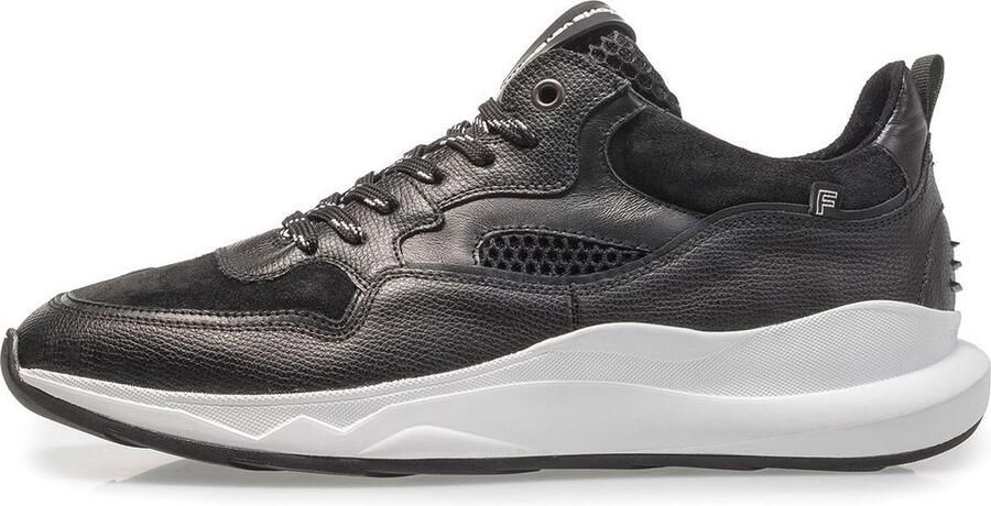 Floris van Bommel 16269 Lage sneakers Leren Sneaker Heren Zwart