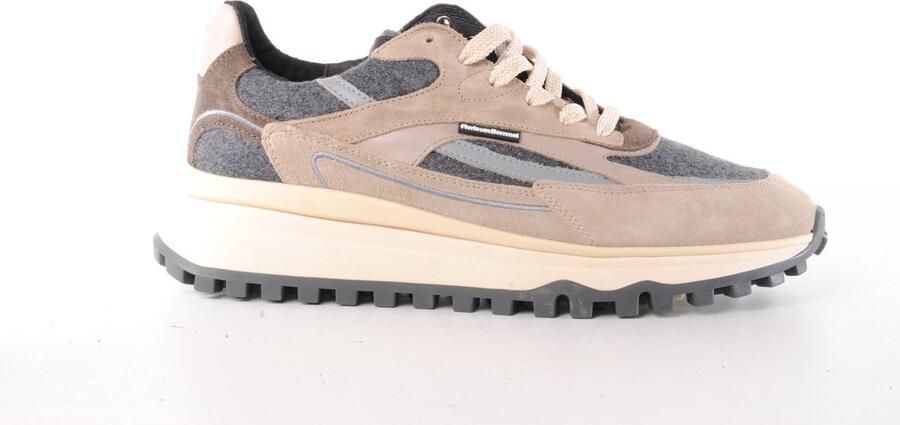 Floris van Bommel heren sneaker De Gripper suede en wol beige grijs - Foto 5