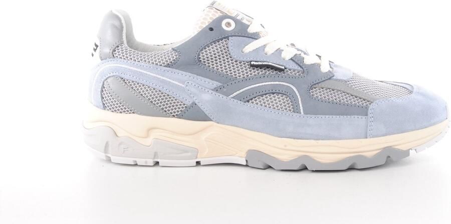 Floris van Bommel heren sneaker De Rezer suède en mesh lichtblauw - Foto 3