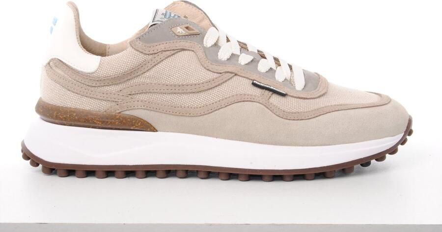 Floris van Bommel heren sneaker Noppi suède en textiel beige - Foto 4