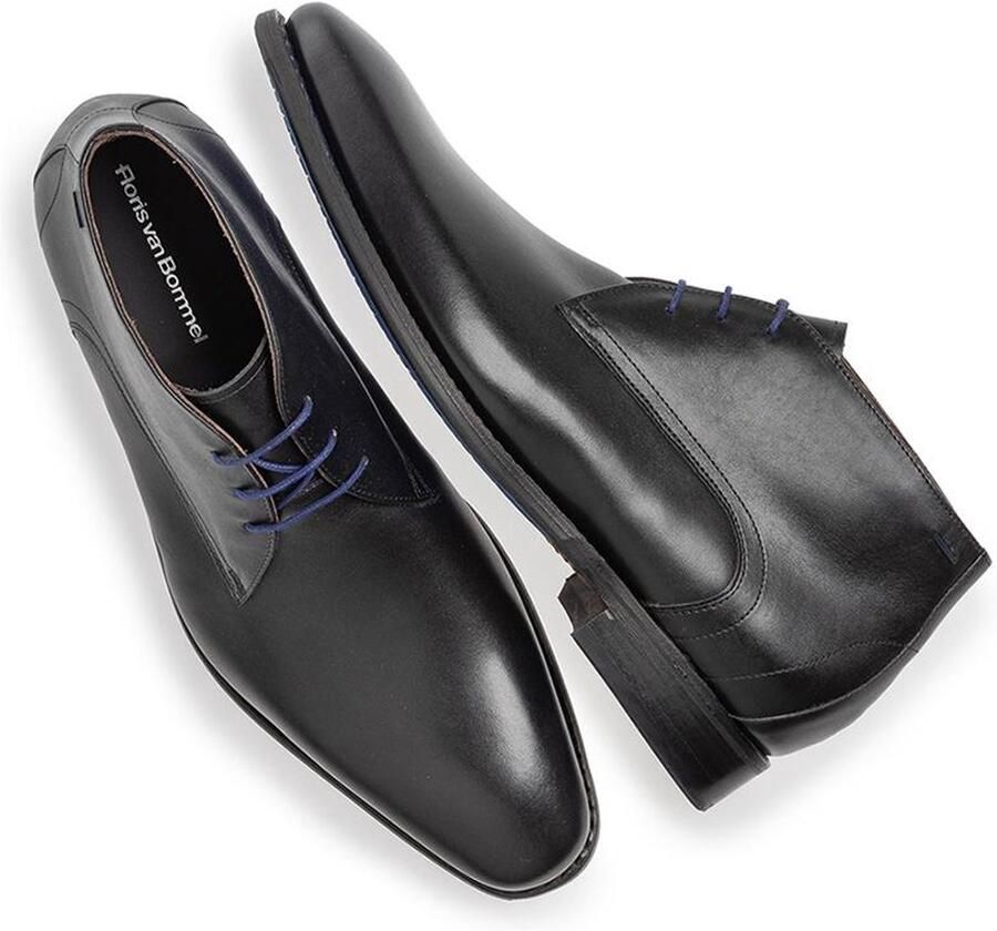 Floris van Bommel Nette Veterboot SFM-50160-10-01 Zwart Gladleer