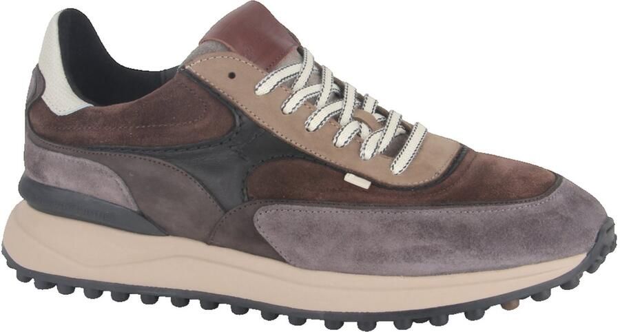 Floris van Bommel heren sneaker De Gripper suede en wol beige grijs - Foto 4