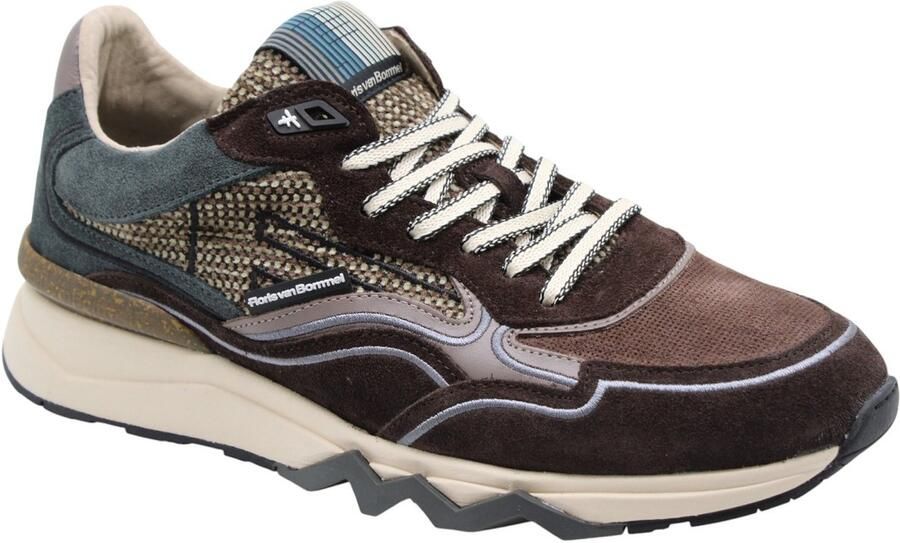 FLORIS VAN BOMMEL Lage Sneakers Heren Sfm-10198 De Zager Textiel Bruin - Foto 10