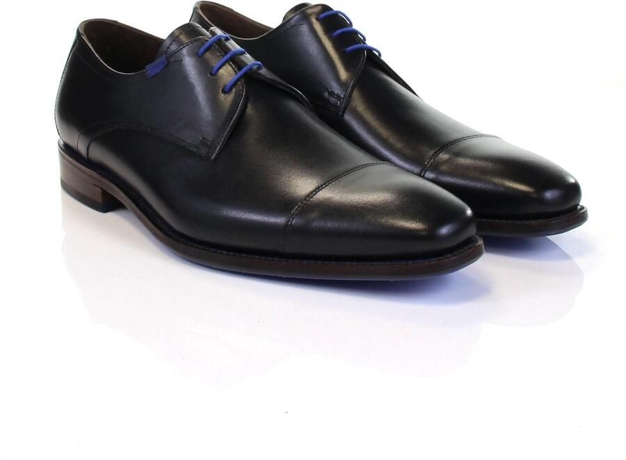 Floris van bommel SFM 30064 10 01 Black Calf H Wijdte Veterschoenen