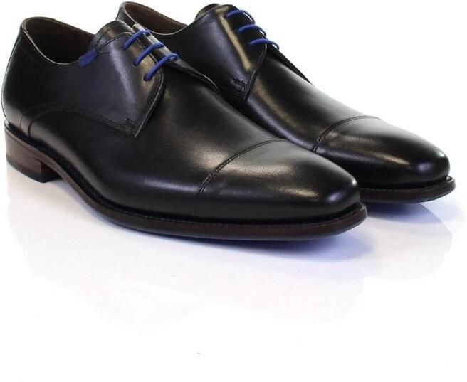 Floris van bommel SFM 30064 10 01 Black Calf H Wijdte Veterschoenen