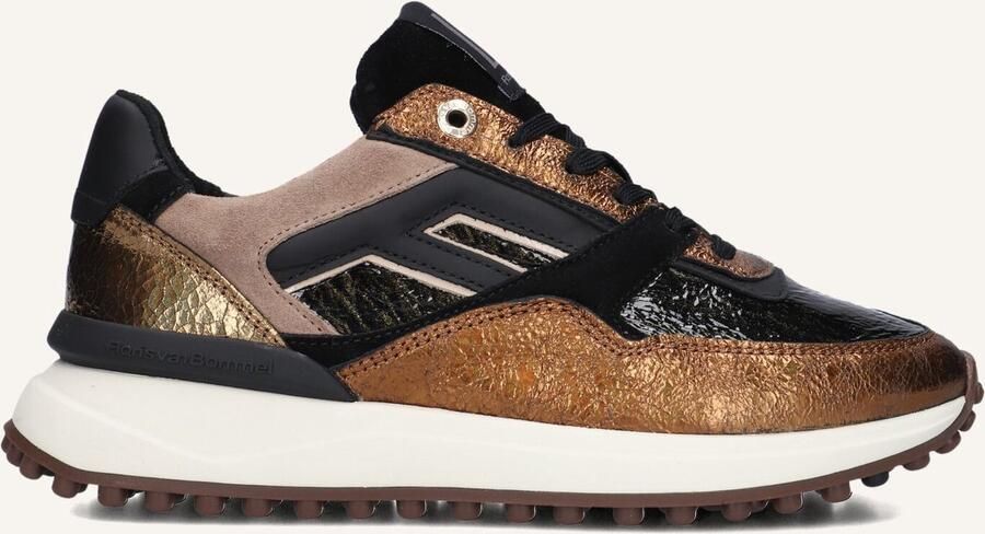 FLORIS VAN BOMMEL Lage Sneakers Dames Sfw-10128 Noppi Leer Bronskleurig