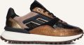 FLORIS VAN BOMMEL Lage Sneakers Dames Sfw-10128 Noppi Leer Bronskleurig - Zwart