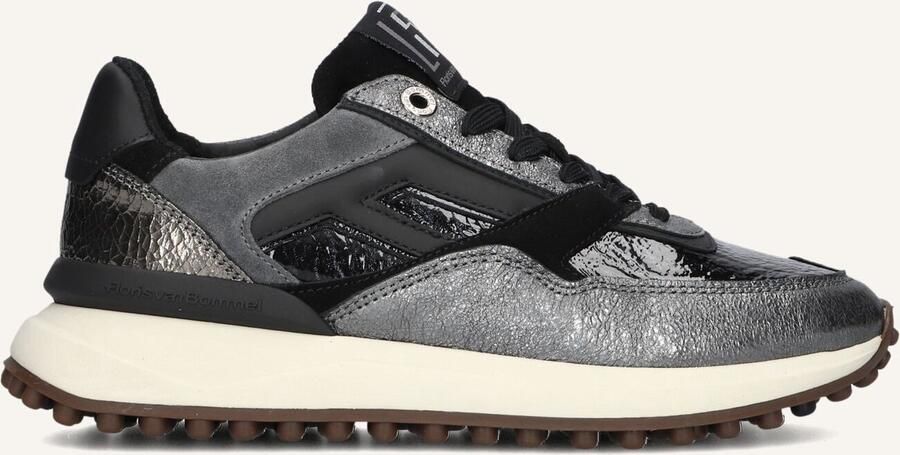 FLORIS VAN BOMMEL Lage Sneakers Dames Sfw-10128 Noppi Leer Zilverkleurig