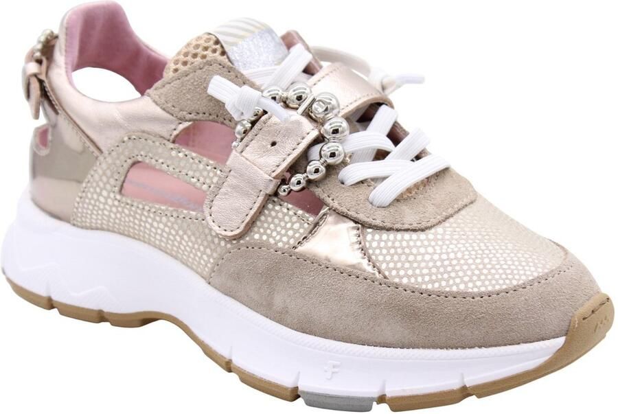 FLORIS VAN BOMMEL Lage Sneakers Dames Sfw-10155 Daysi Nubuck Goudkleurig - Foto 4