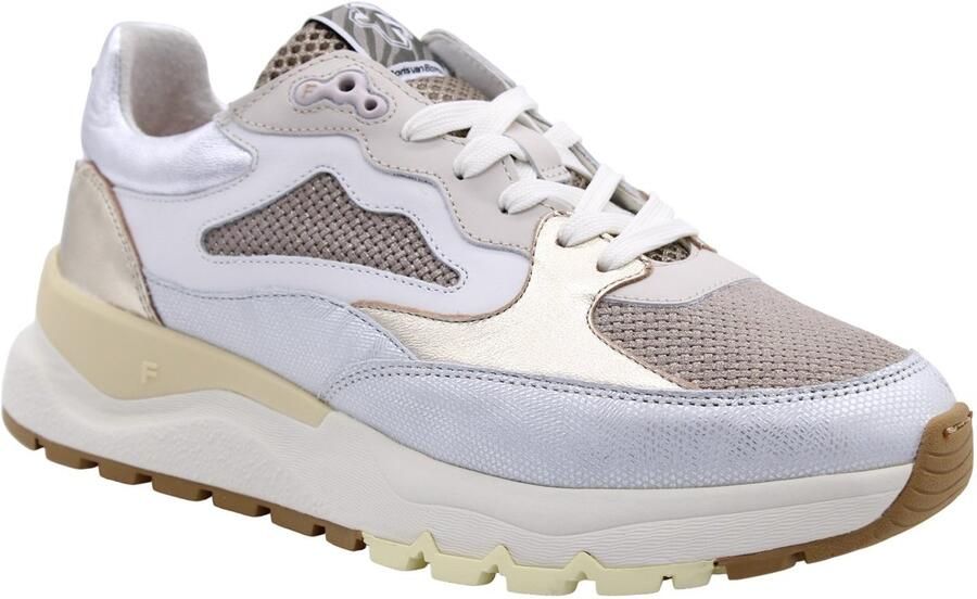 FLORIS VAN BOMMEL Lage Sneakers Dames Sfw-10163 Treni Maat: 42 Materiaal: Leer Kleur: Zilver