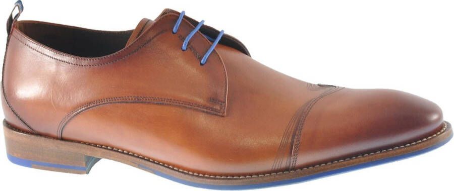 Floris van bommel 30118 De Stapper 02.00 Dark Cognac G+Wijdte Veterschoenen