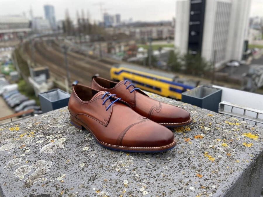 Floris van bommel 30118 De Stapper 02.00 Dark Cognac G+Wijdte Veterschoenen - Foto 3