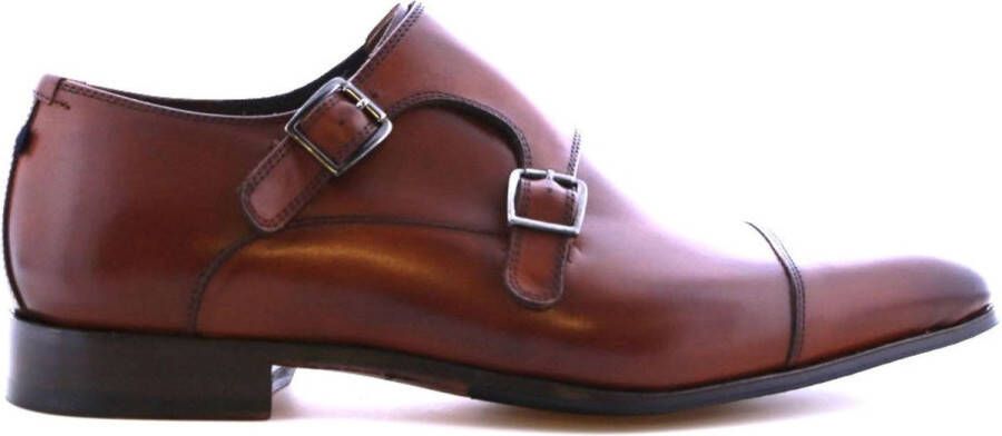 Floris van bommel 30015 Gilli 04.00 Dark Cognac G+Wijdte Gespschoenen