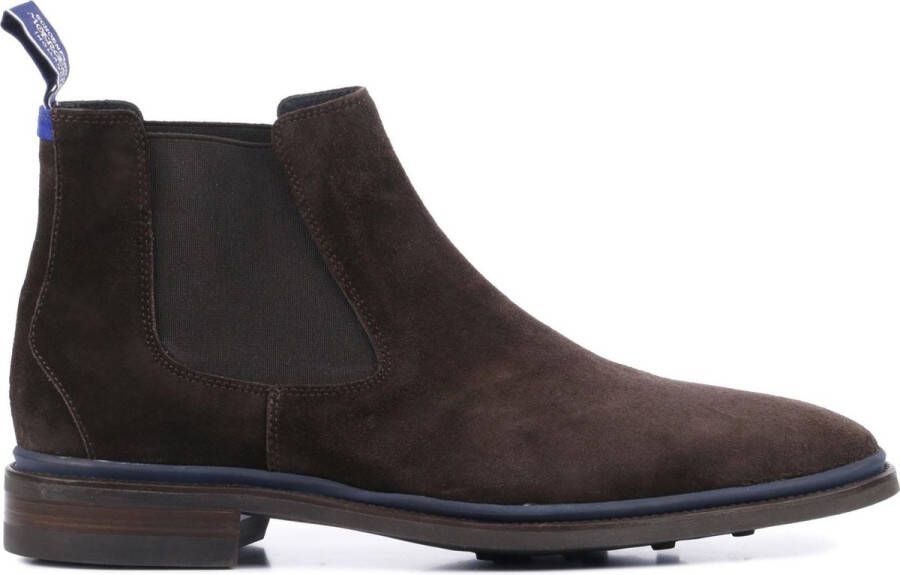 Floris van Bommel Mannen Suède Chelsea boots Laarzen Herenschoenen 10669 Bruin + - Foto 2
