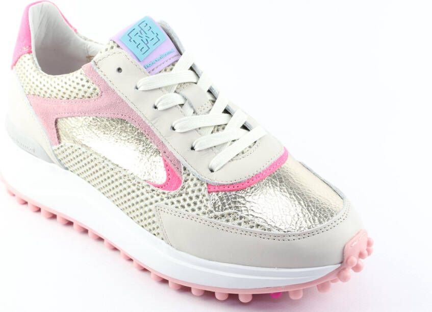 Floris van Floris van Bommel van Floris van Bommel Sneakers Dames Lage sneakers Damesschoenen Leer SFW-10099 mesh Beige combi - Foto 3