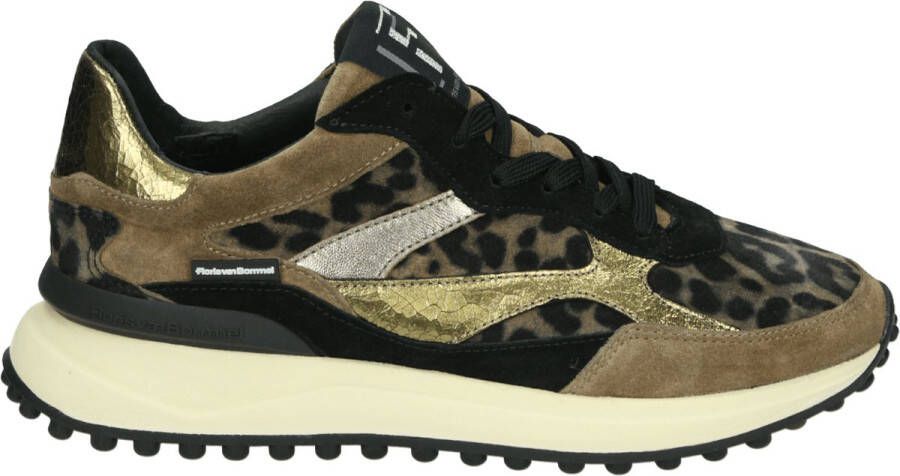 FLORIS VAN BOMMEL Lage Sneakers Dames Sfw-10085 Noppi Maat: 35 Materiaal: Ponyhair Kleur: Bruin